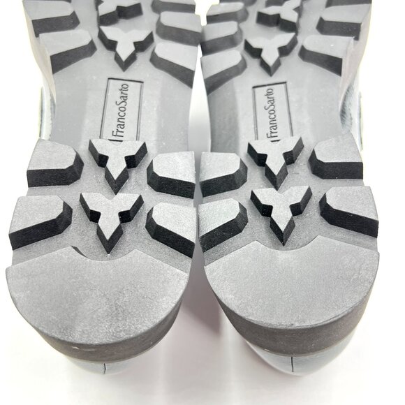 Franco Sarto Size 10 Bergamot Black Textured Patent Lug Sole Loafers Shoes - Picture 10 of 13